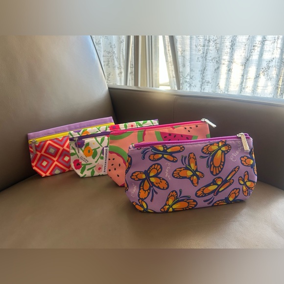 Clinique Butterfly, Watermelon,Flowers and Patterns Cosmetic Bags💜Set of 4! - Picture 1 of 17